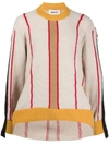 Ambush Pullover In Beige With Multicolor Intarsia In Brown
