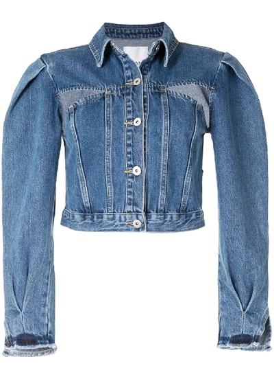 Ground Zero Cropped Denim Jacket In Blue