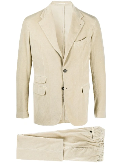 Massimo Alba Single-breasted Corduroy Suit In Neutrals