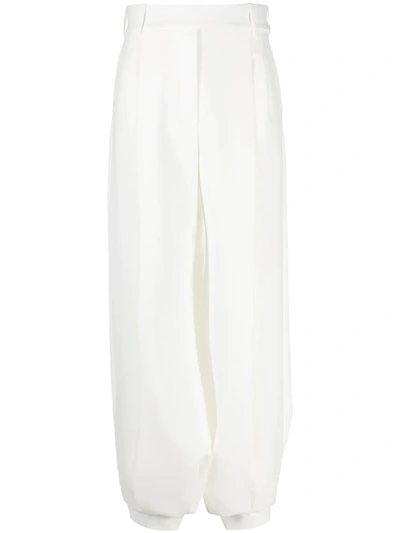 Alexandre Vauthier High-waisted Palazzo Trousers In White