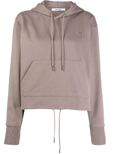 Daily Paper Logo Embroidered Hooded Sweatshirt In Brown