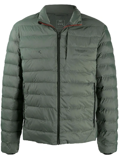 Hackett Aston Martin Racing Quilted Jacket In Green
