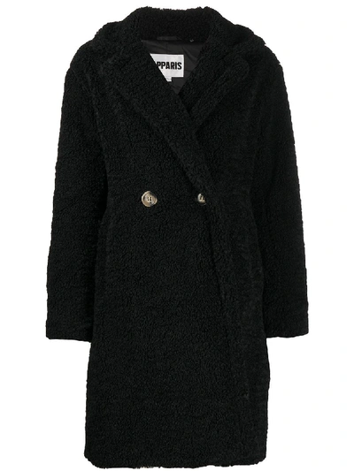 Apparis Anouck Faux-shearling Oversized Coat In Black