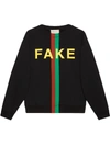 GUCCI FAKE/NOT PRINT ORGANIC-COTTON SWEATSHIRT