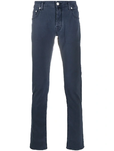 Jacob Cohen Five-pocket Slim-fit Trousers In Blue