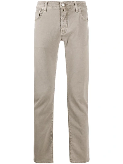 Jacob Cohen Five-pocket Slim-fit Trousers In Neutrals