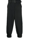 ISSEY MIYAKE BUTTONED-ANKLE TAPERED TROUSERS