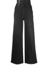 FEDERICA TOSI WIDE LEG DENIM TROUSERS