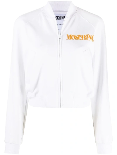 Moschino Cropped Animé Print Jacket In White