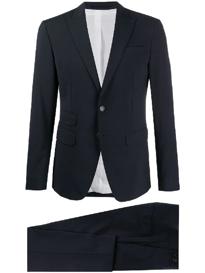 Dsquared2 Tropical Stretch Wool London Suit In Blue