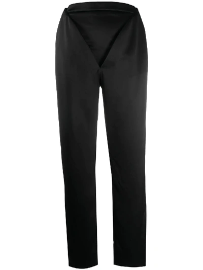 Y/project V Neck Line Trousers In Black