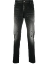 BALMAIN DISTRESSED SKINNY JEANS