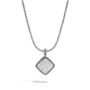 John Hardy Sterling Silver Classic Diamond Chain Pendant Necklace, 18-20 In White Diamond