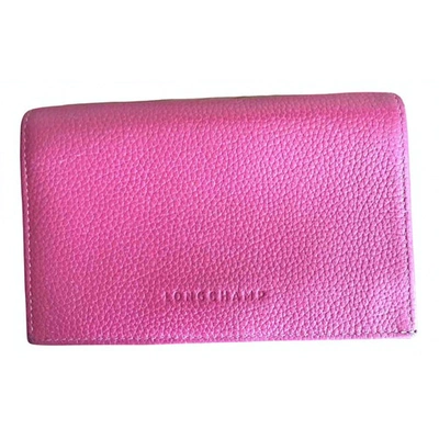 Pre-owned Longchamp Pink Leather Wallet