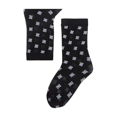 Fendi Logo Socks In Nero