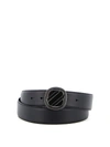 ERMENEGILDO ZEGNA ERMENEGILDO ZEGNA MEN'S BLACK LEATHER BELT,B1GL1BJ1233A 90