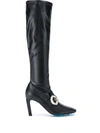 Off-white Buckle-detail Over-the-knee Boots In Black