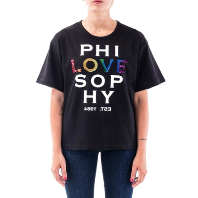 Philosophy Women's Black Cotton T-shirt