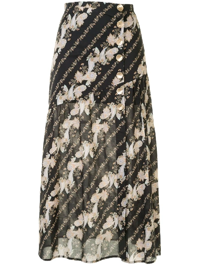 We Are Kindred Bronte Paisley-print Midi Skirt In Black