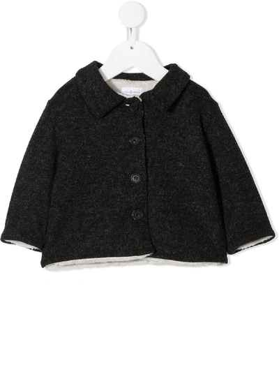 Violeta E Federico Babies' Single-breasted Buttoned Coat In Grey