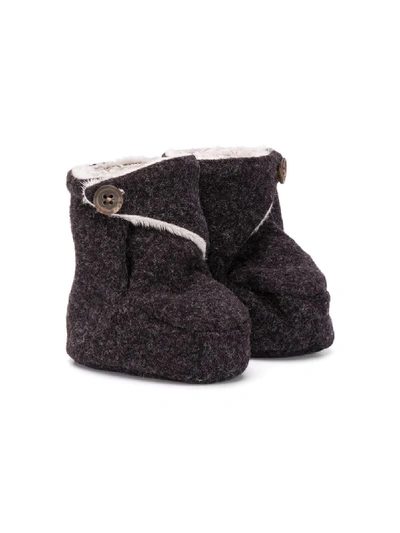Violeta E Federico Babies' Faux-fur Lined Booties In Grey
