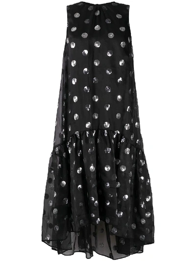 Erdem Metallic Spot Dress In Black