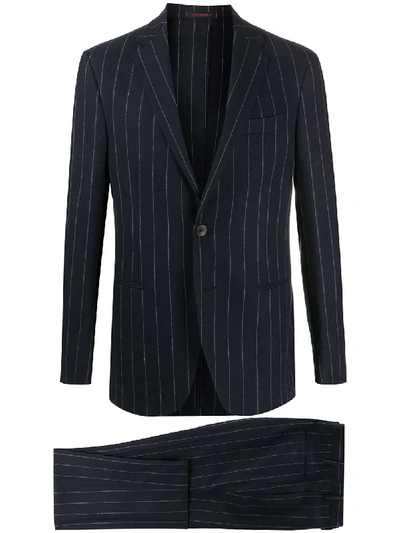 The Gigi Pinstriped Two-piece Suit In Blue