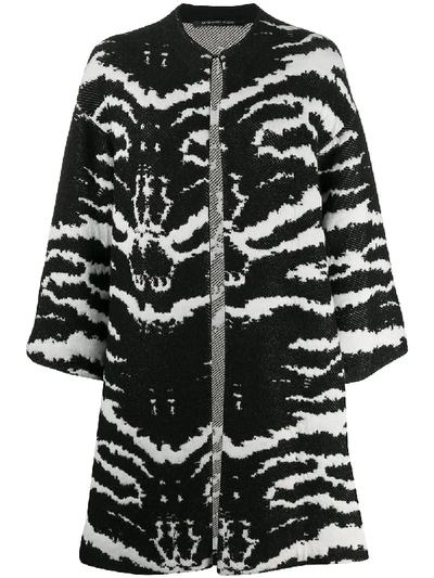 Antonino Valenti Animal-print Mid-length Coat In White