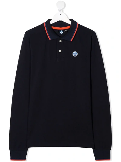 North Sails Langärmeliges Teen Poloshirt In Blue