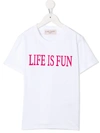 Alberta Ferretti Slogan Print T-shirt In White