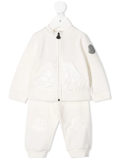 Moncler Babies' 菱纹绗缝运动套装 In White