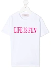 Alberta Ferretti Slogan Print T-shirt In White