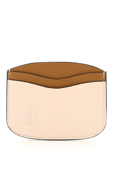 Lanvin Tourist Two-tone Card Holder In Brown,pink
