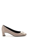 Roger Vivier Belle Vivier Trompette Patent Leather Pumps In Daino (grey)