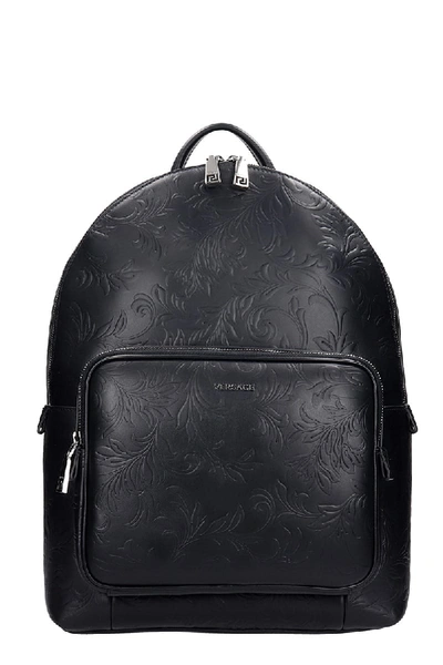 Versace Backpack In Black Leather
