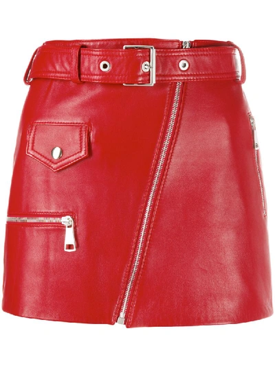 Manokhi Biker Mini Skirt In Red