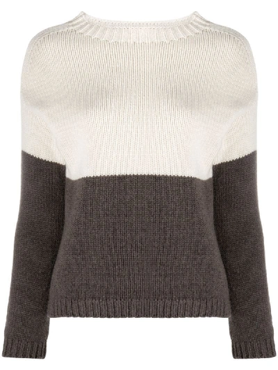 Aragona Panelled Cashmere Jumper In Brown