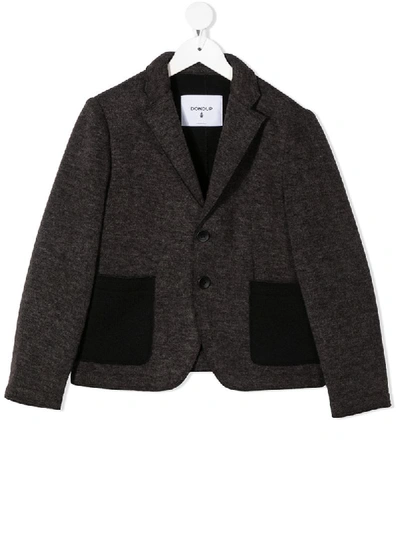 Dondup Kids' Single-breasted Blazer In Brown