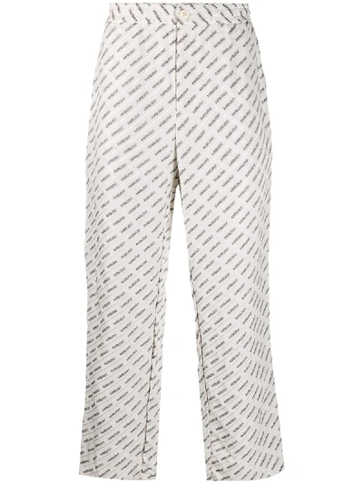 Ambush Logo Jacquard Straight-leg Trousers In White