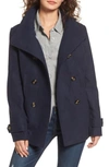 Thread & Supply Double Breasted Peacoat In Navy