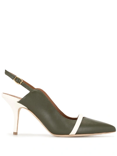 Malone Souliers Marion 70mm Slingback Pumps In Green