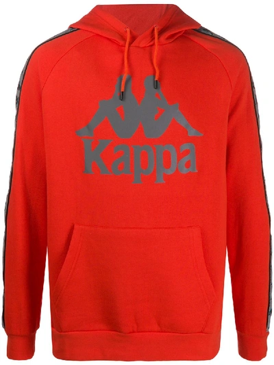Kappa Logo Drawstring Hoodie In Orange