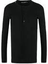 Dolce & Gabbana Fine-ribbed Long-sleeve T-shirt In Black