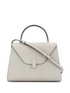 Valextra Mini Iside Grained Leather Bag In Grey