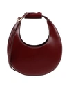 Staud Moon Small Leather Shoulder Bag In Maroon