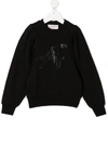 Alberta Ferretti Studded Logo Sweatshirt In Black