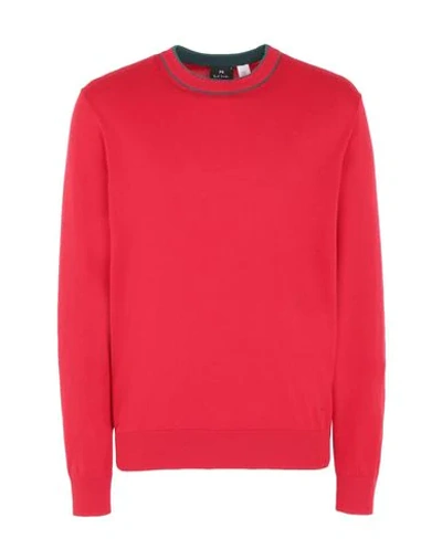 Ps By Paul Smith Ribbed Trim Jumper In Red