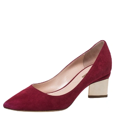 Pre-owned Nicholas Kirkwood Red Suede Prism Pumps Size 35