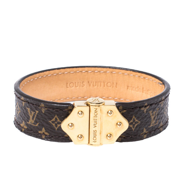 Pre-Owned Louis Vuitton Brown Spirit Nano Monogram Bracelet 17 Cm | ModeSens
