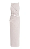 JACQUEMUS TENDINO DRAPED COTTON-LINEN MIDI DRESS,808750